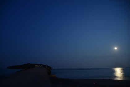 月の出に弥生橋からの画像