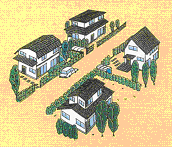 住宅地のイラスト