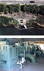 柏田取水口、送水ポンプ室の写真