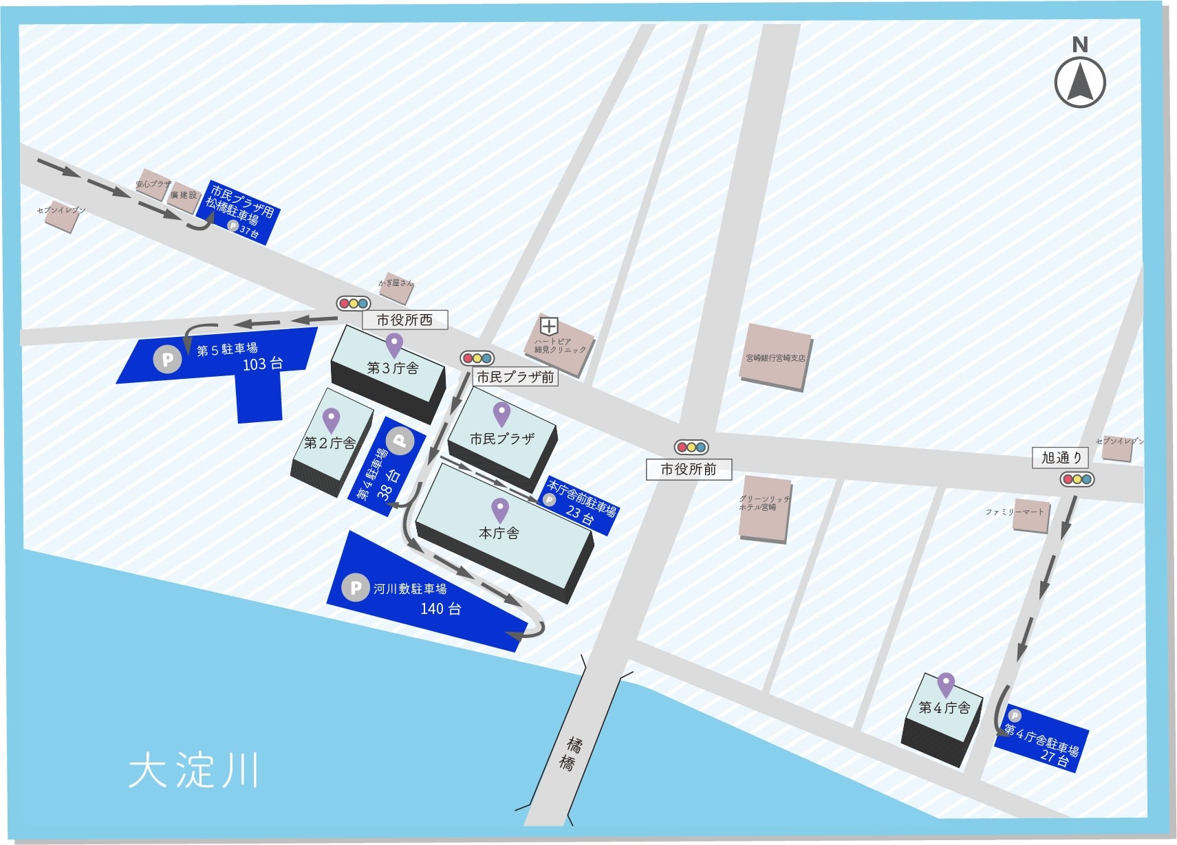 河川敷駐車場画像