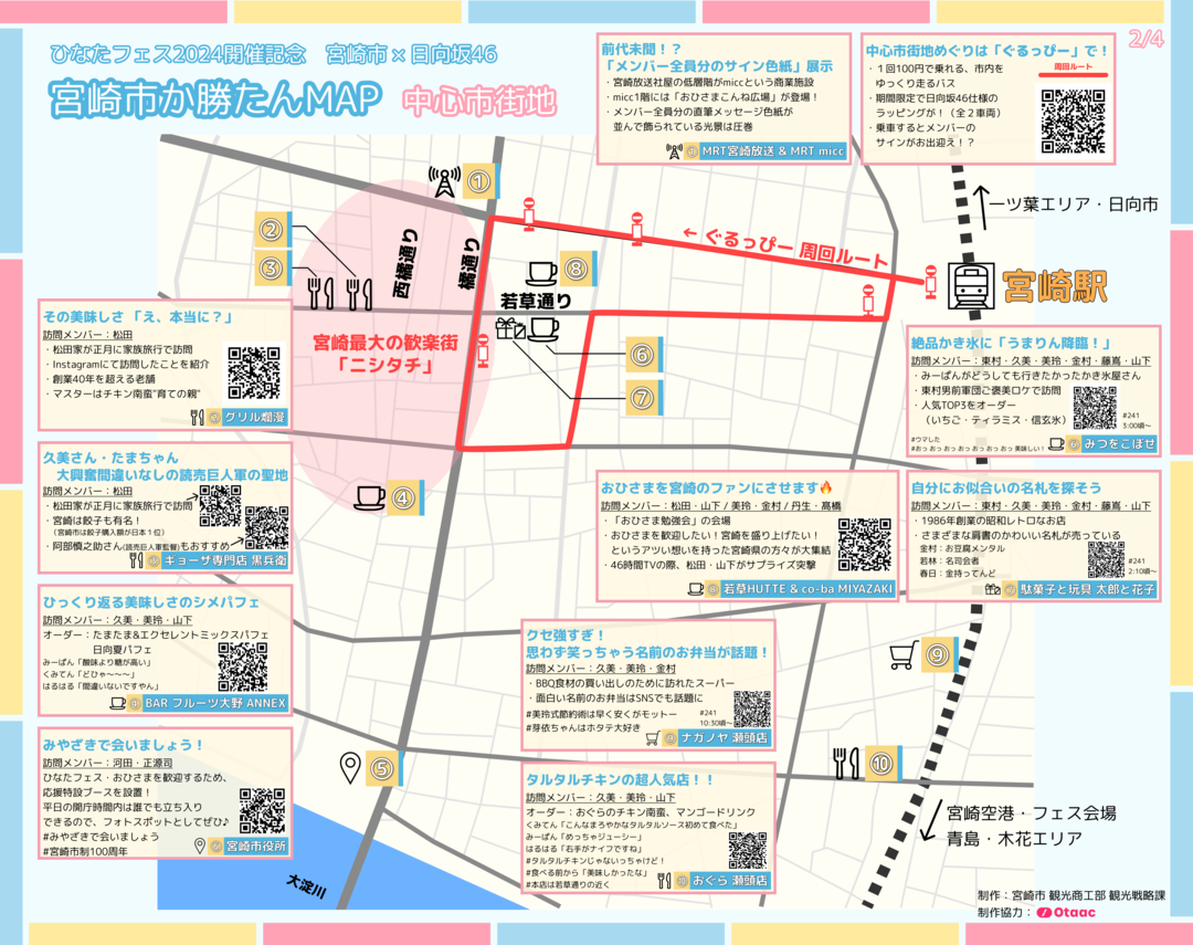 宮崎市聖地マップ 市街地