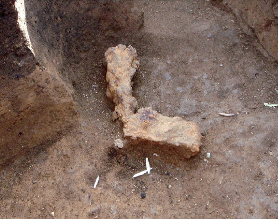41号地下式横穴墓鉄製品出土状況①［鉾、鏃、鎌］.jpg