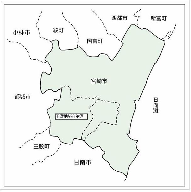 田野地域自治区位置図