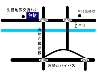 生目・小松台地区地域包括支援センター簡易マップ