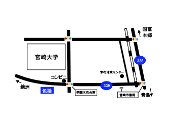 木花・青島地区地域包括支援センター簡易マップ