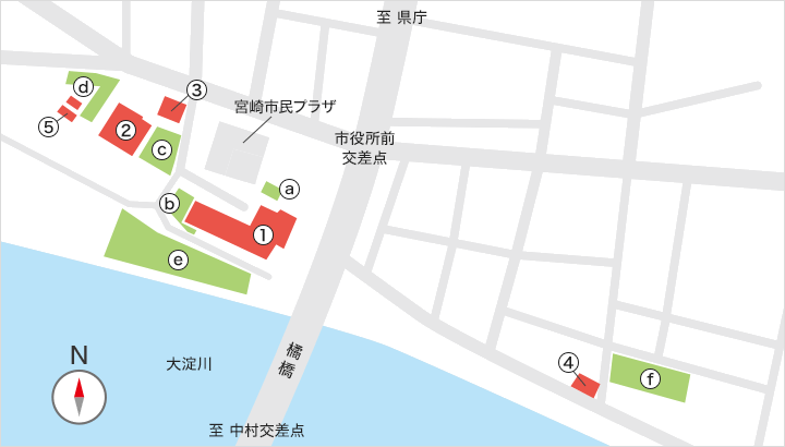 庁舎・駐車場案内図